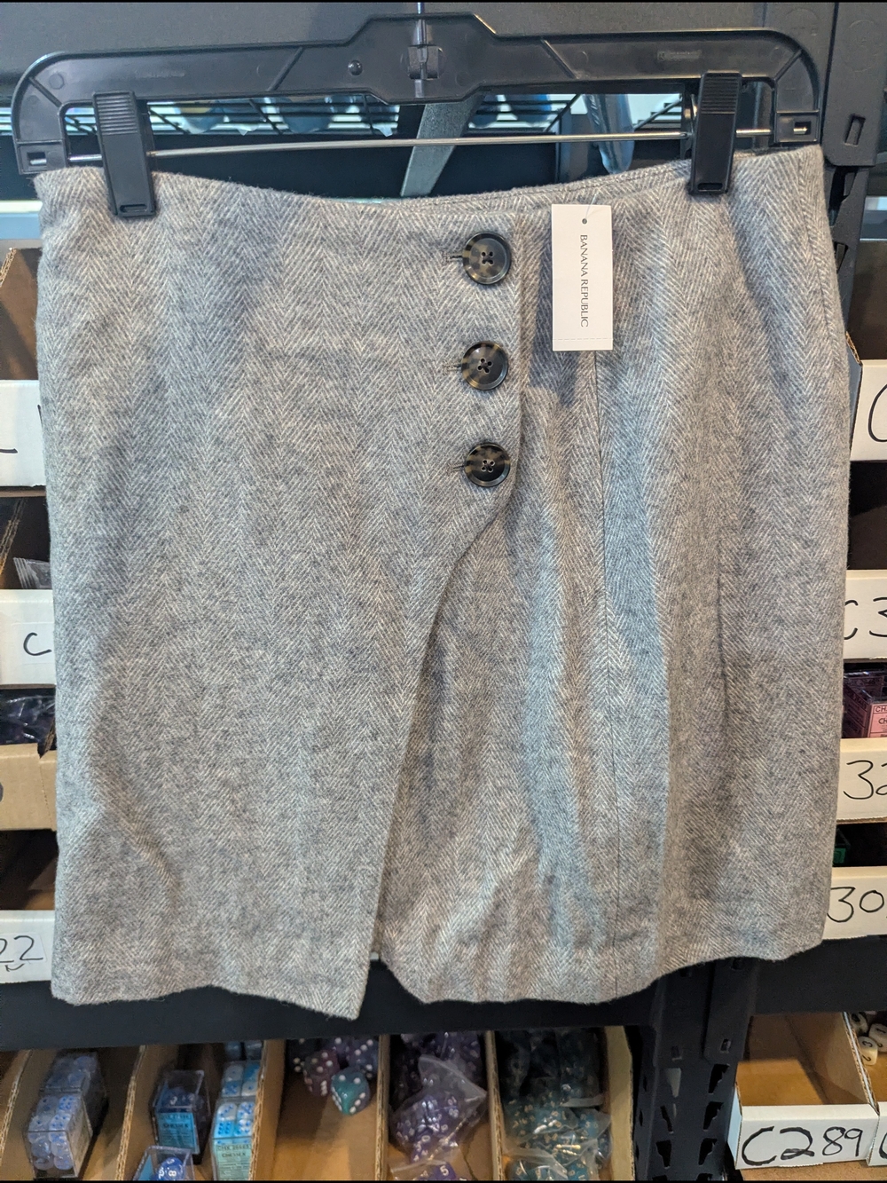 Banana Republic Gray Herringbone Tailored Women's Skirt | 4